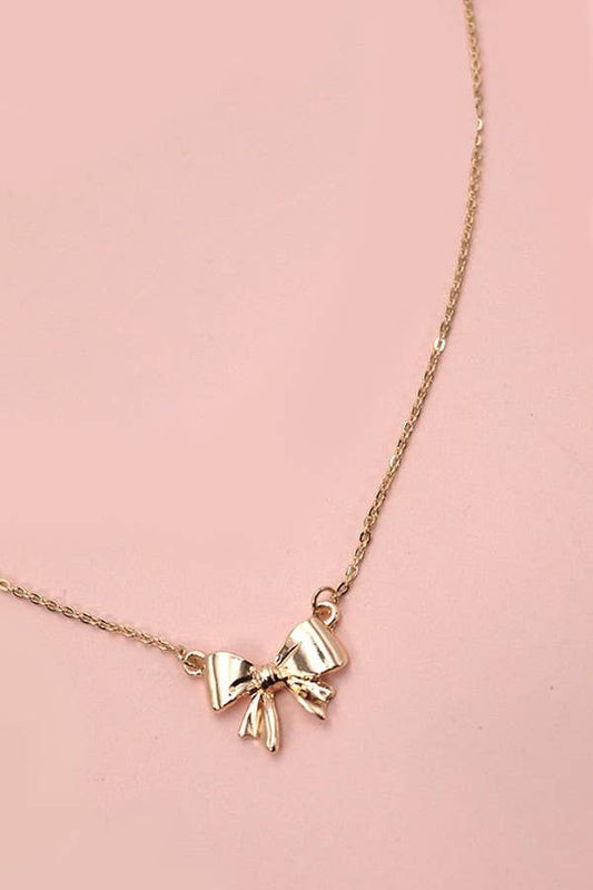 JOSSLYN by Wall to Wall - MINI BOW RIBBON NECKLACE | 80N427