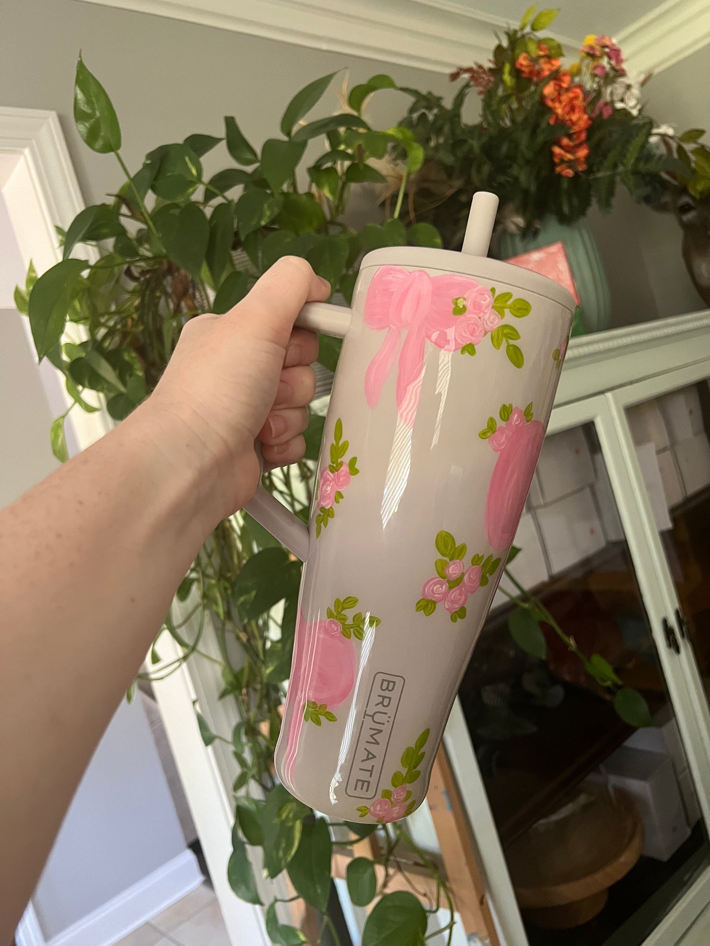 40oz Handpainted Floral Brumate