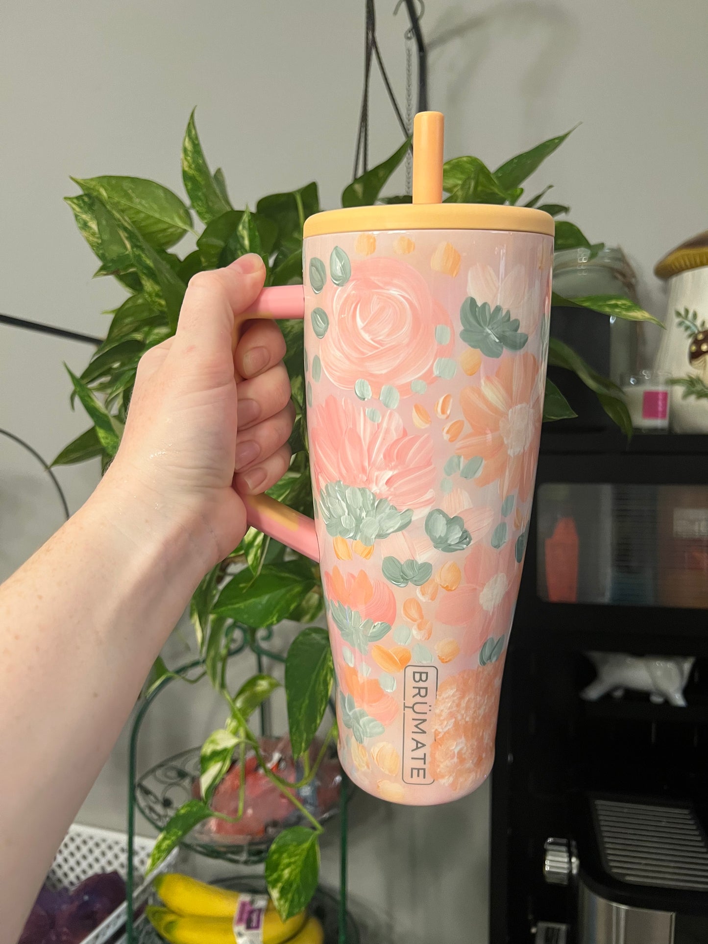 40oz Handpainted Floral Brumate