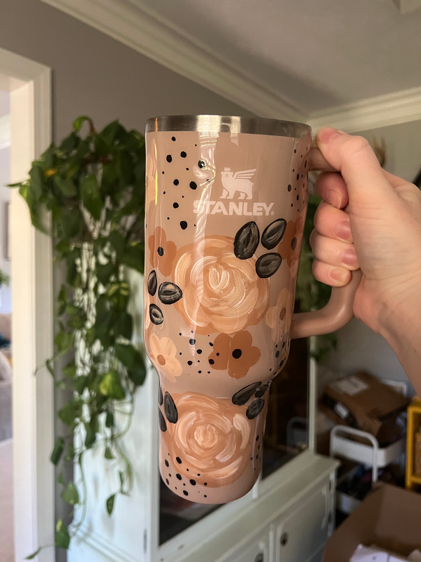 30oz Handpainted Floral Stanley
