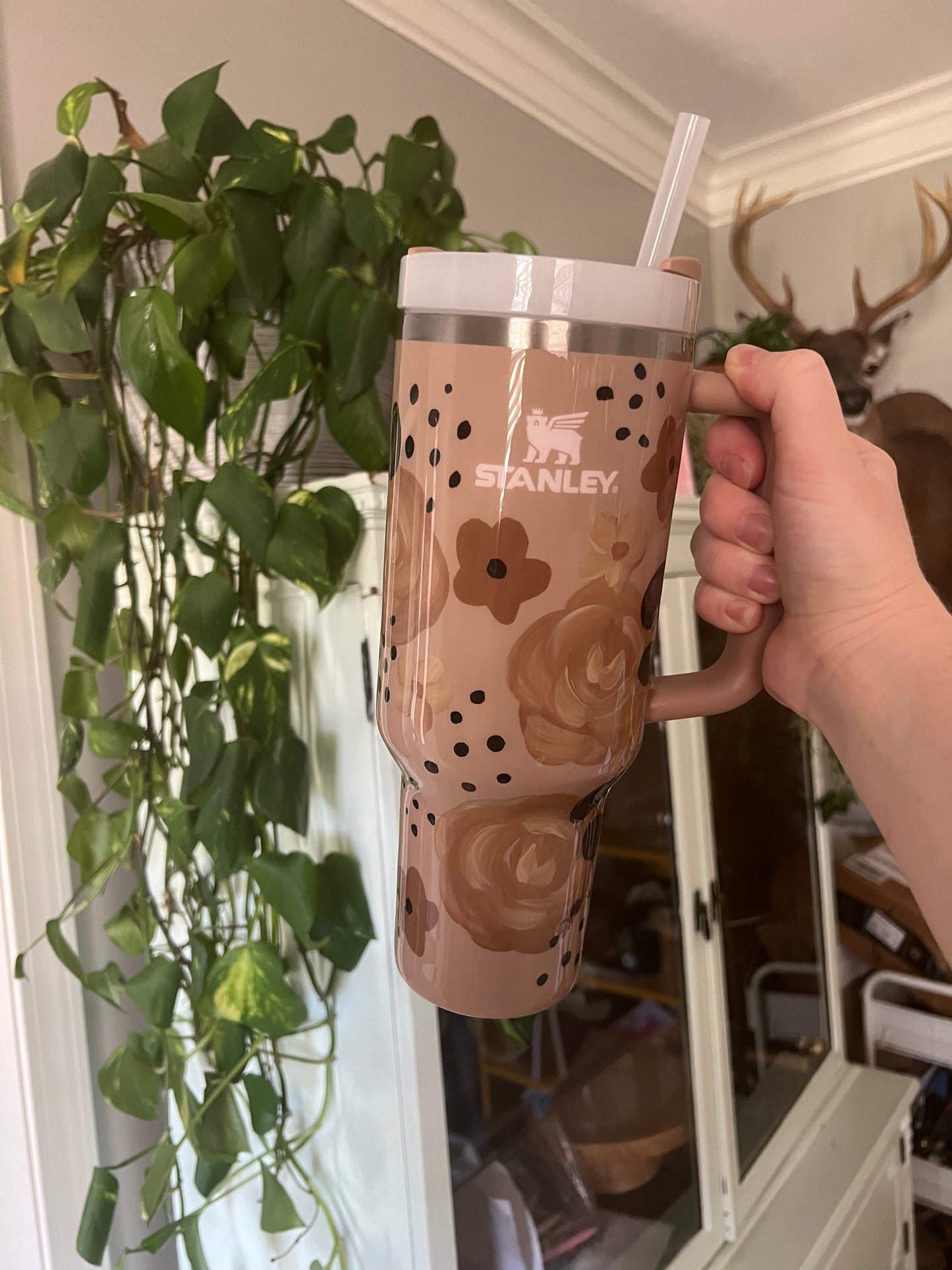 30oz Handpainted Floral Stanley