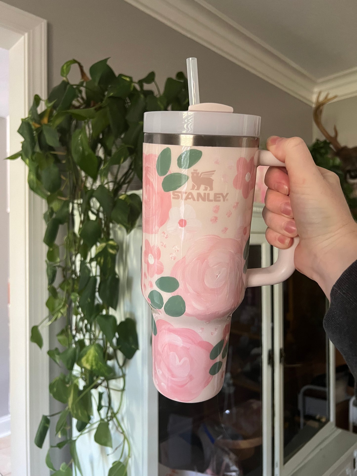 30oz Handpainted Floral Stanley